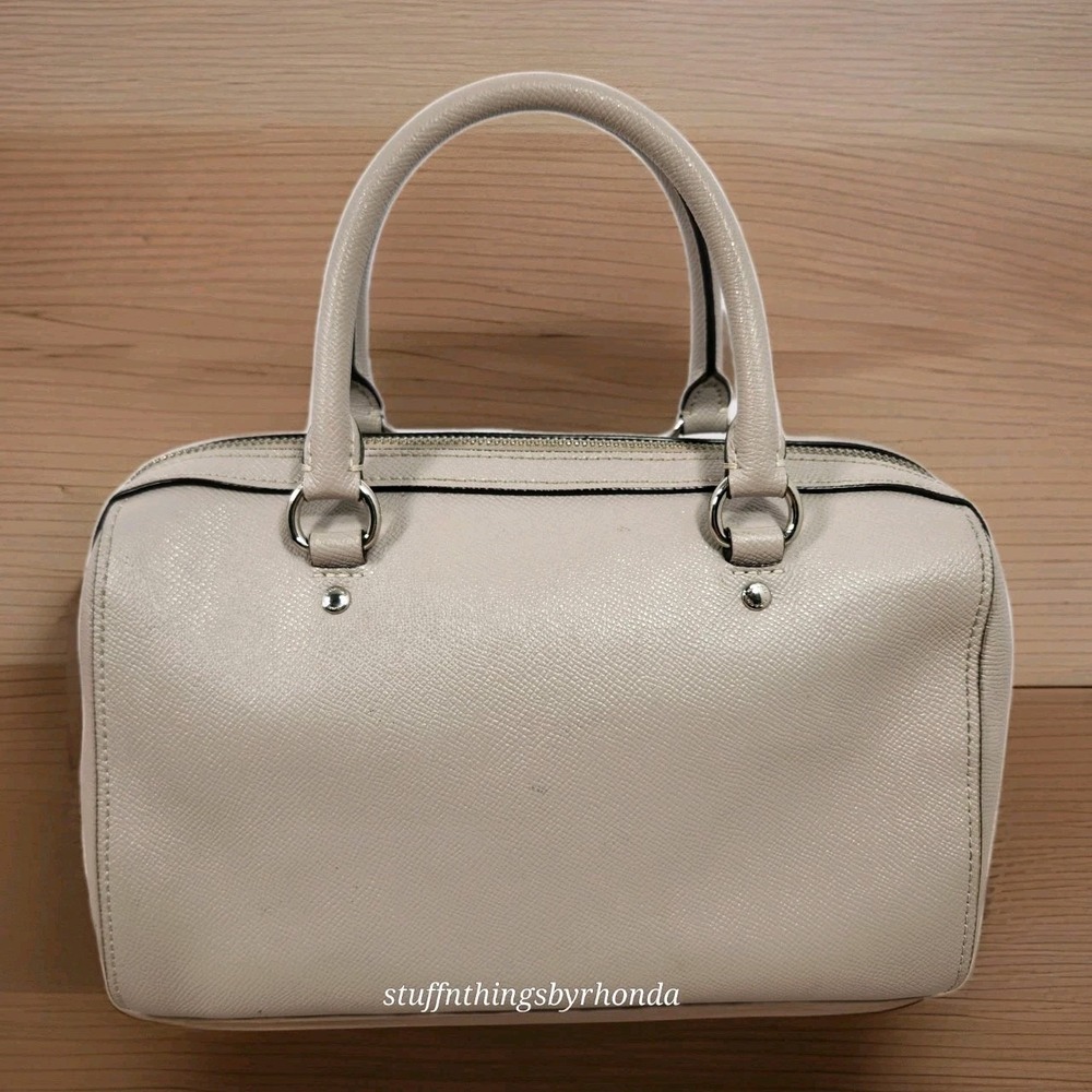 Coach Rowan Satchel Bag #79946 In Gray (no strap) Crossgrain‎ Leather Dec 2019 - Picture 3 of 16